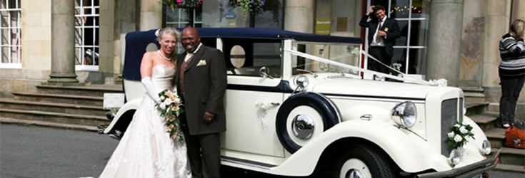 Blue Beauford Convertible Wedding Car