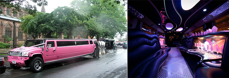16-seater pink Hummer